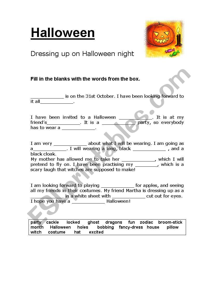 Halloween worksheet