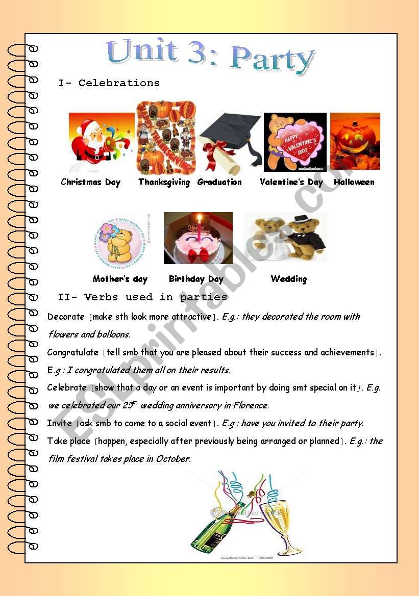 party worksheet