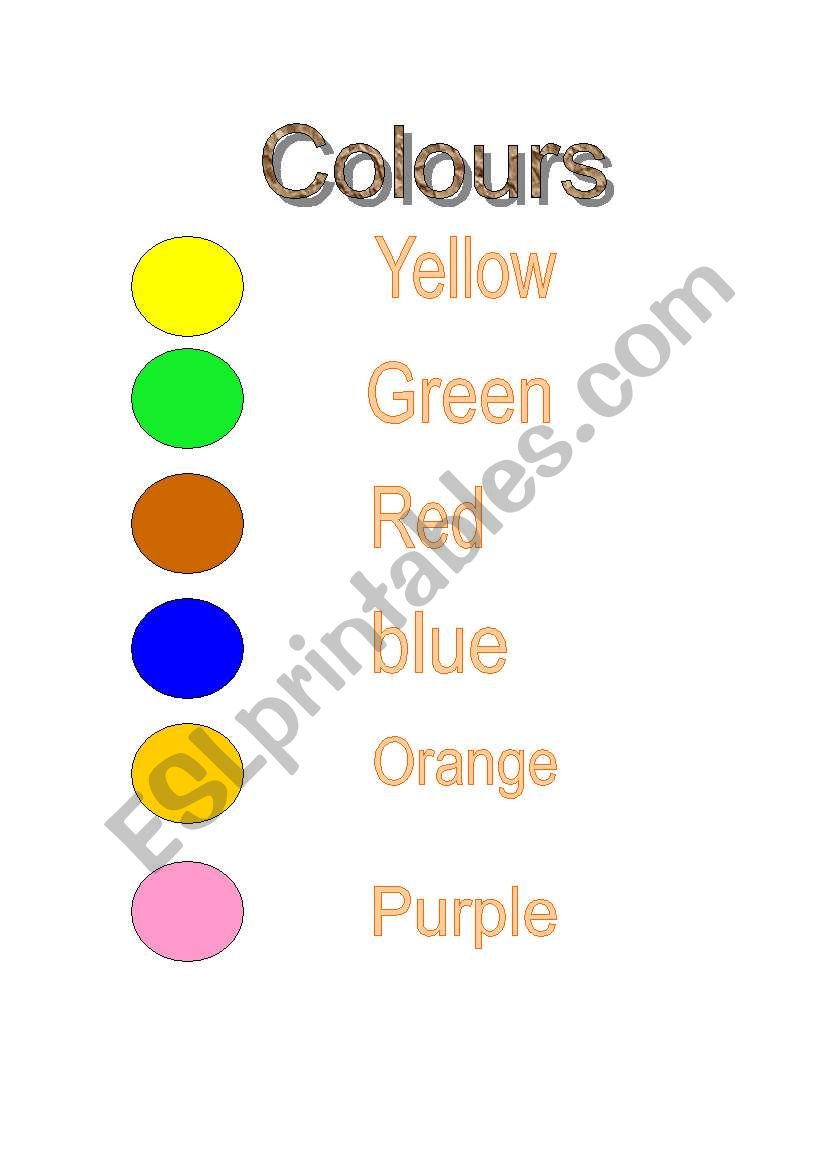 Colours worksheet