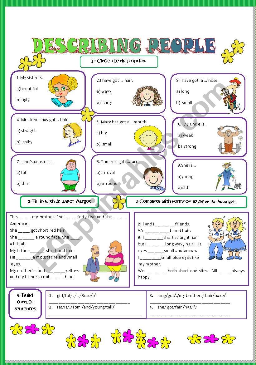 Physical Description Worksheet English