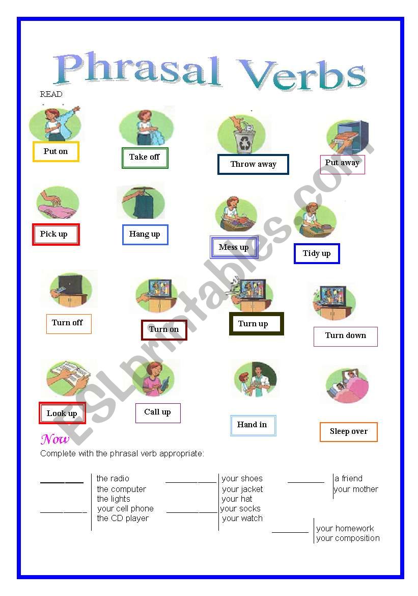 Phrasal Verbs worksheet