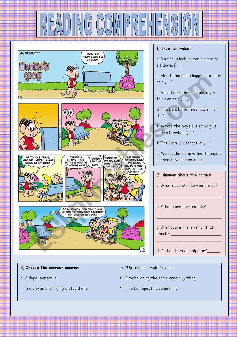 Monicas gang comics worksheet