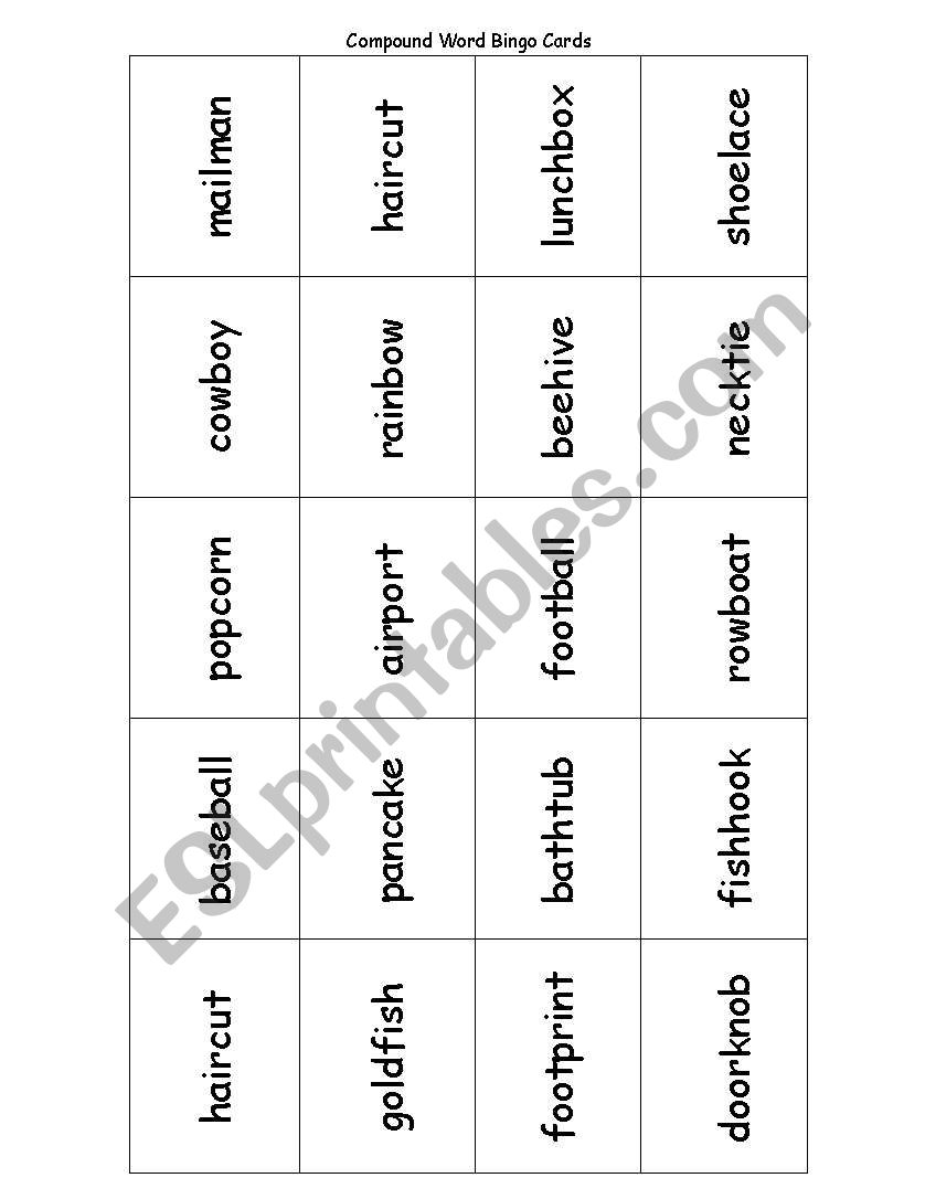 bingo game worksheet