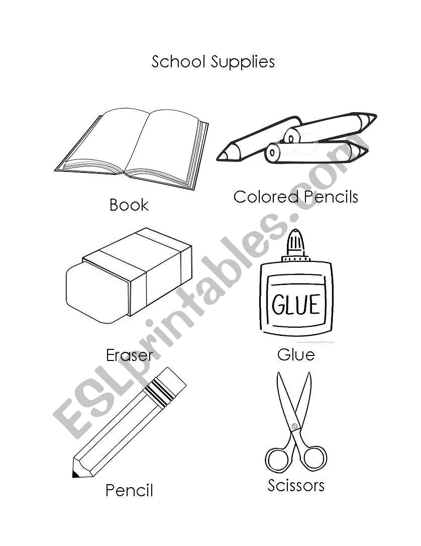 School Supplies worksheet