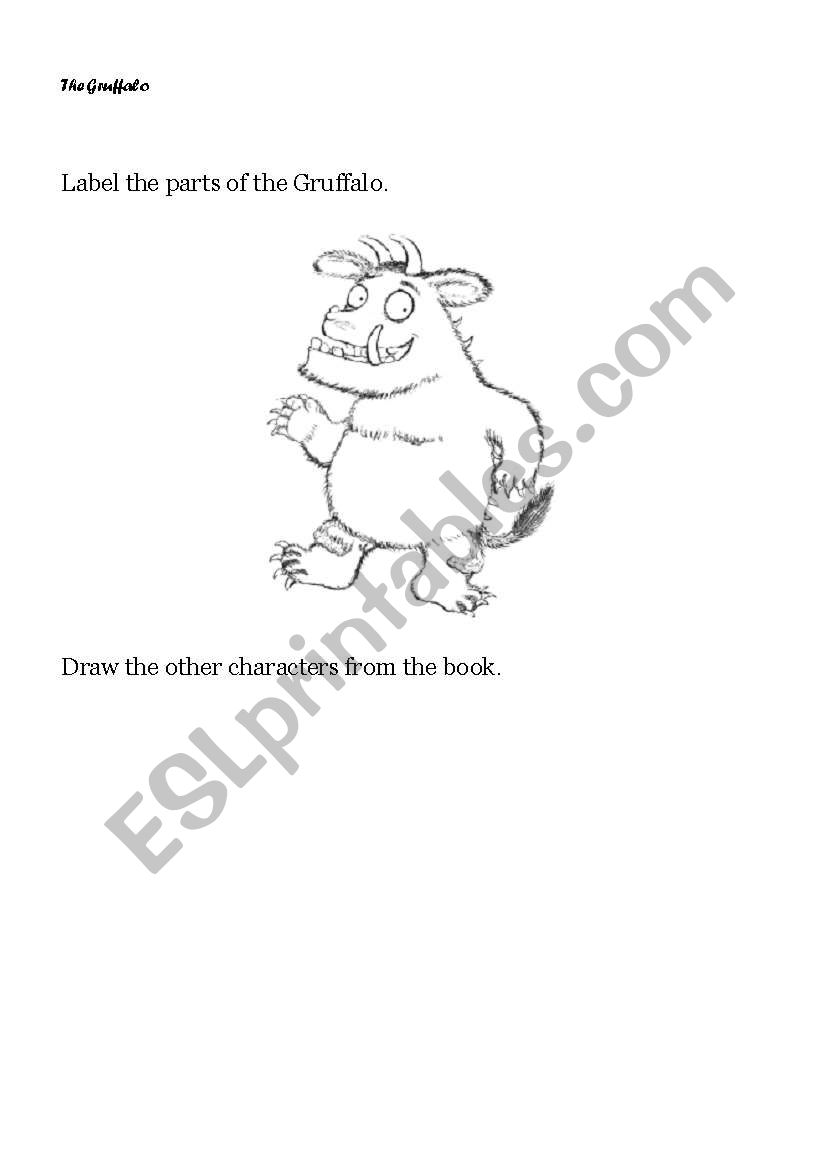 The Gruffalo worksheet