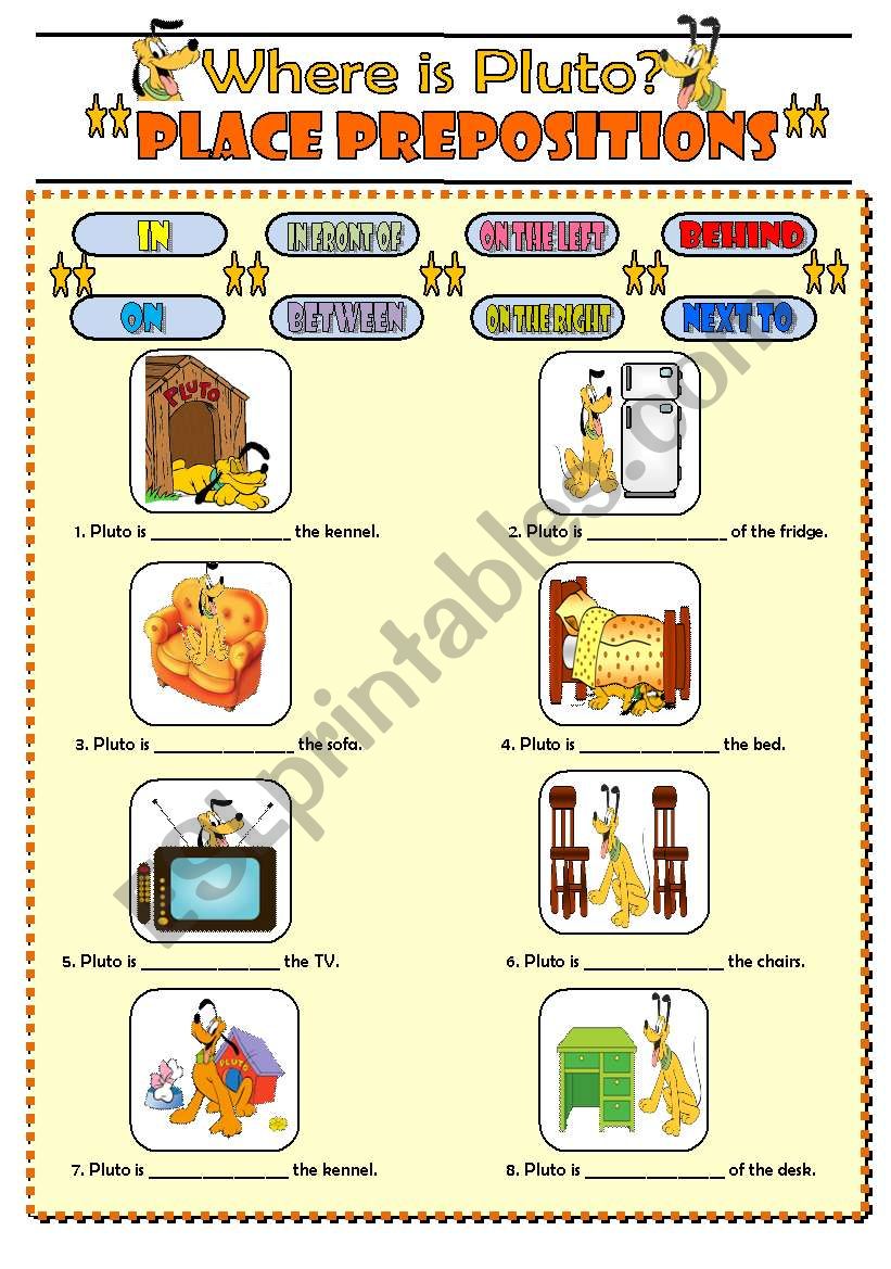 WHERE IS PLUTO? worksheet