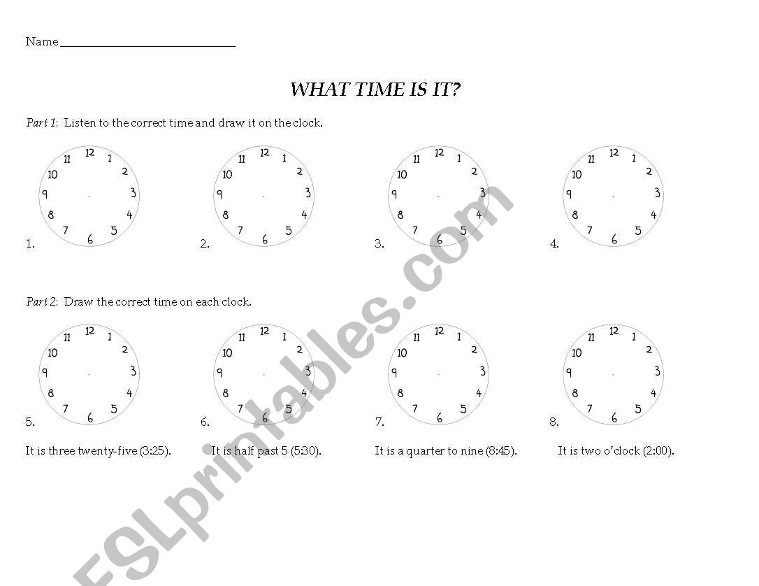 What Time is It? worksheet