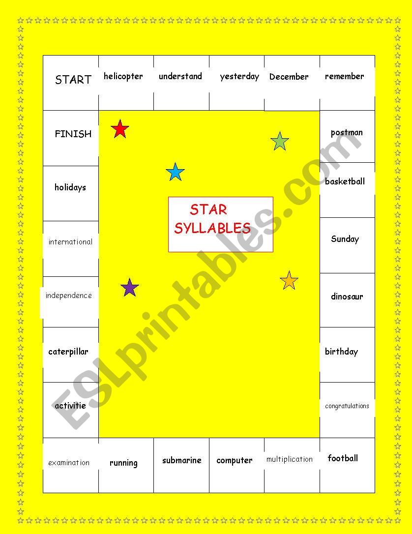 STAR SYLLABLES worksheet