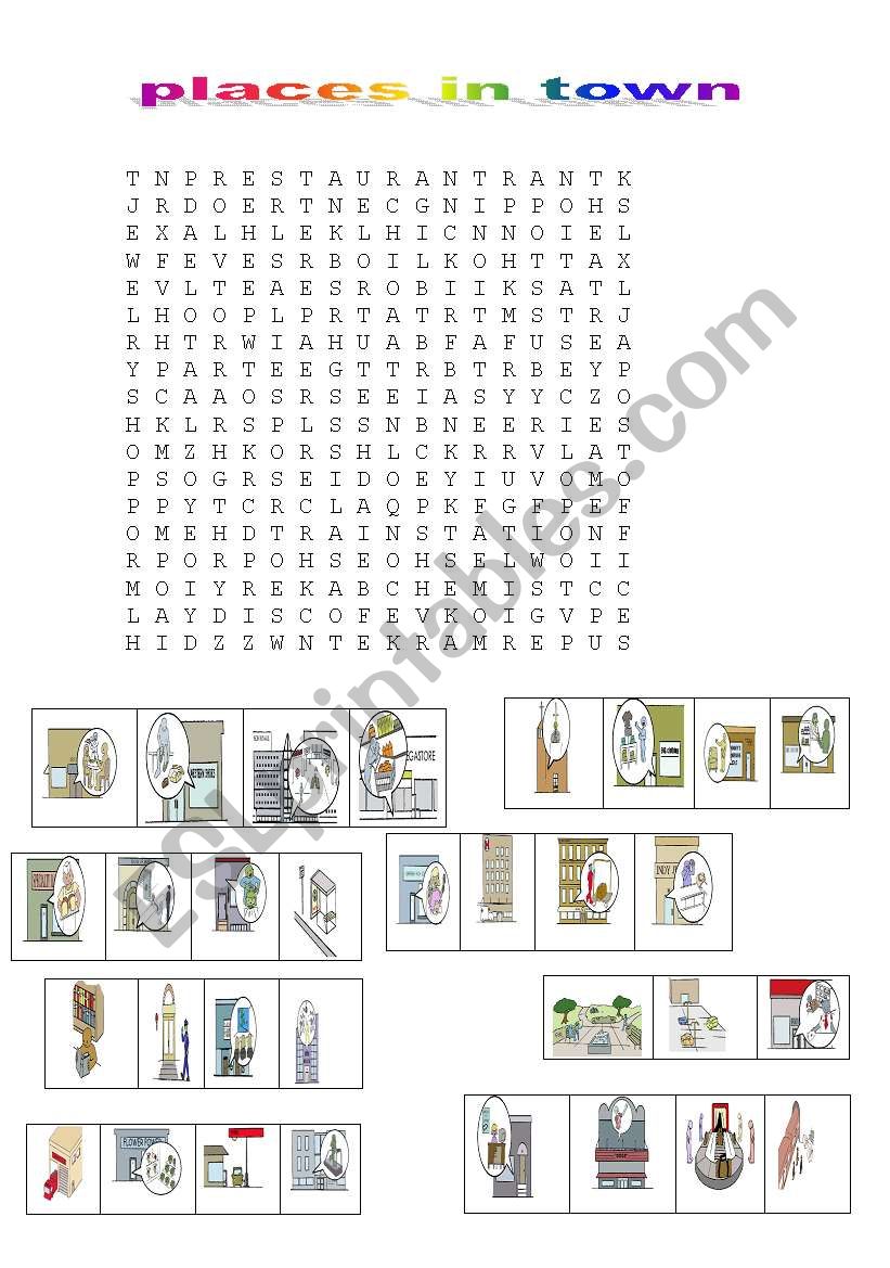 places in town worksheet