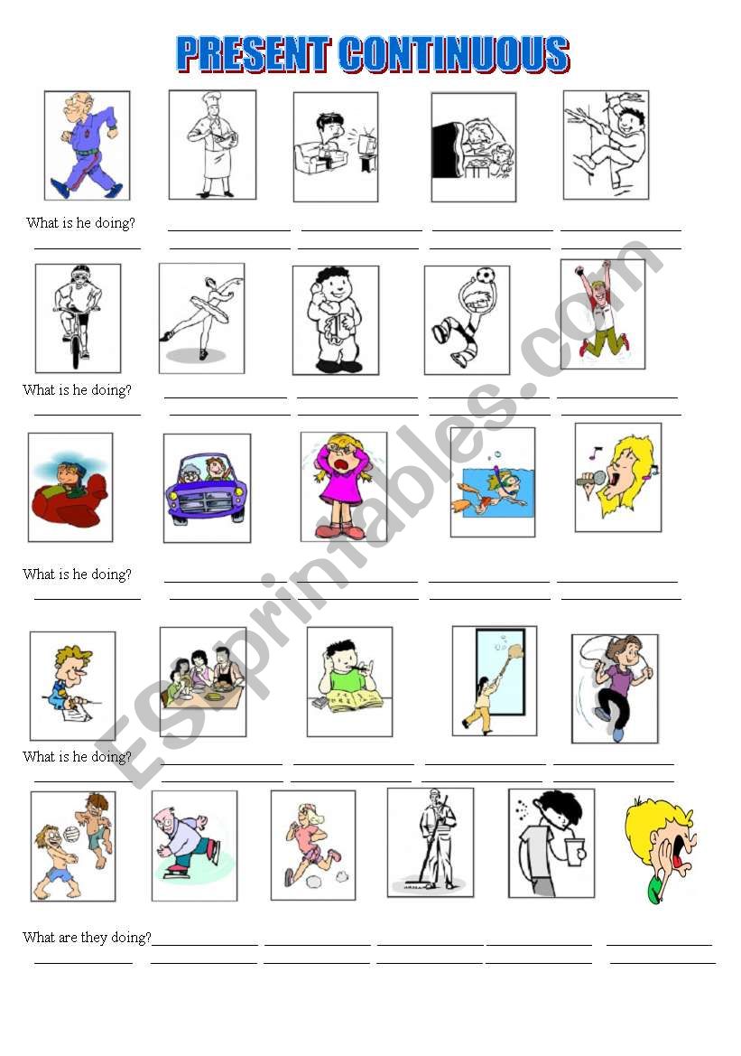 The Present Continuous Tense - Actions Revision