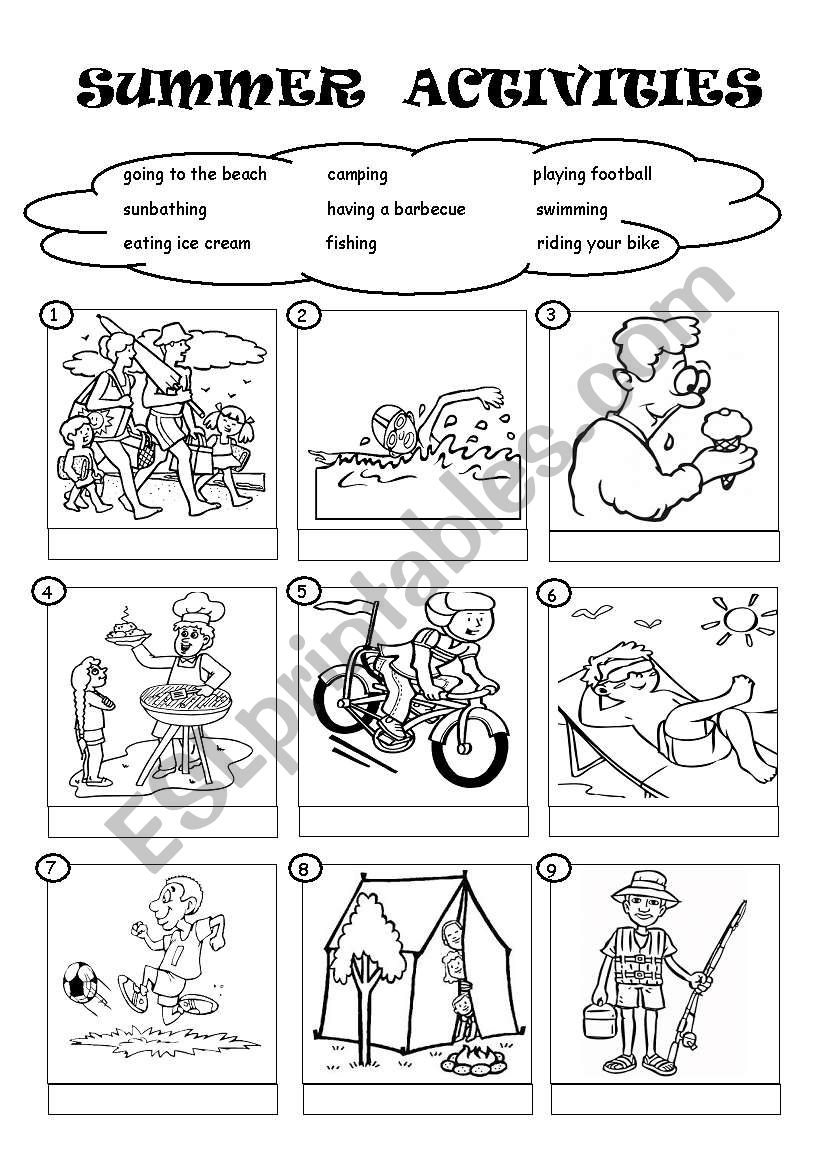 Summer Activities - ESL worksheet by eslandrea