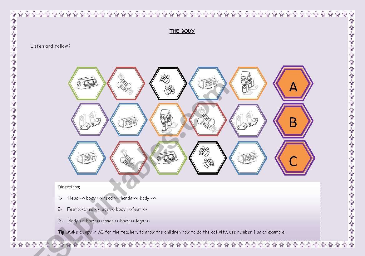 body maze worksheet