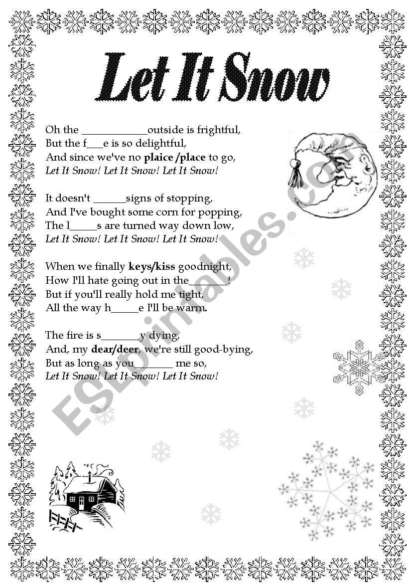 LET IT SNOW worksheet