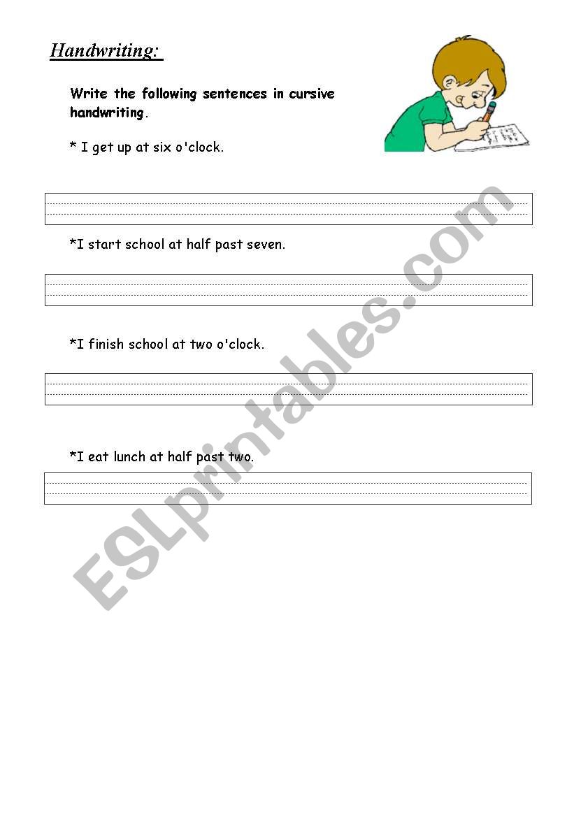 handwriting worksheet