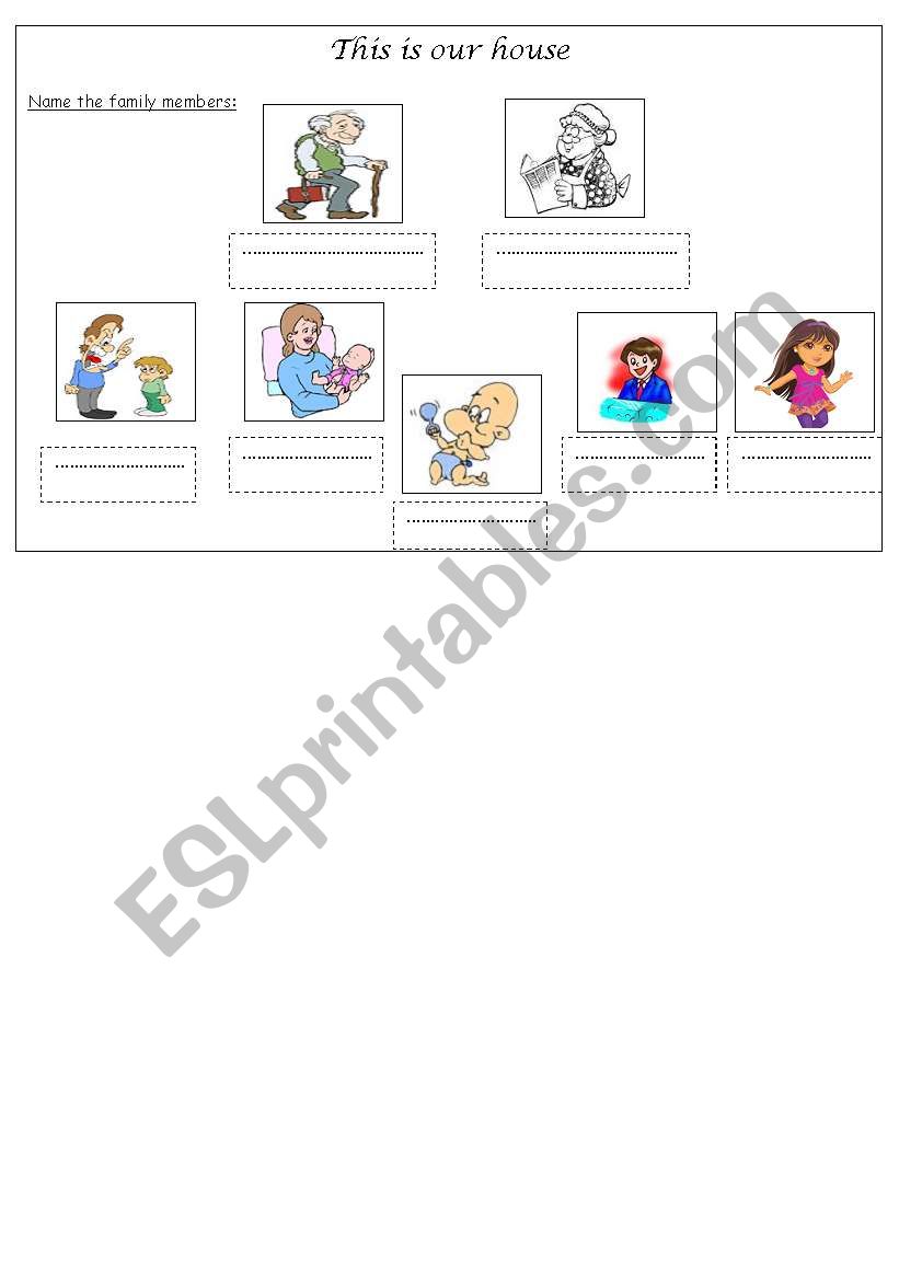 Family members worksheet