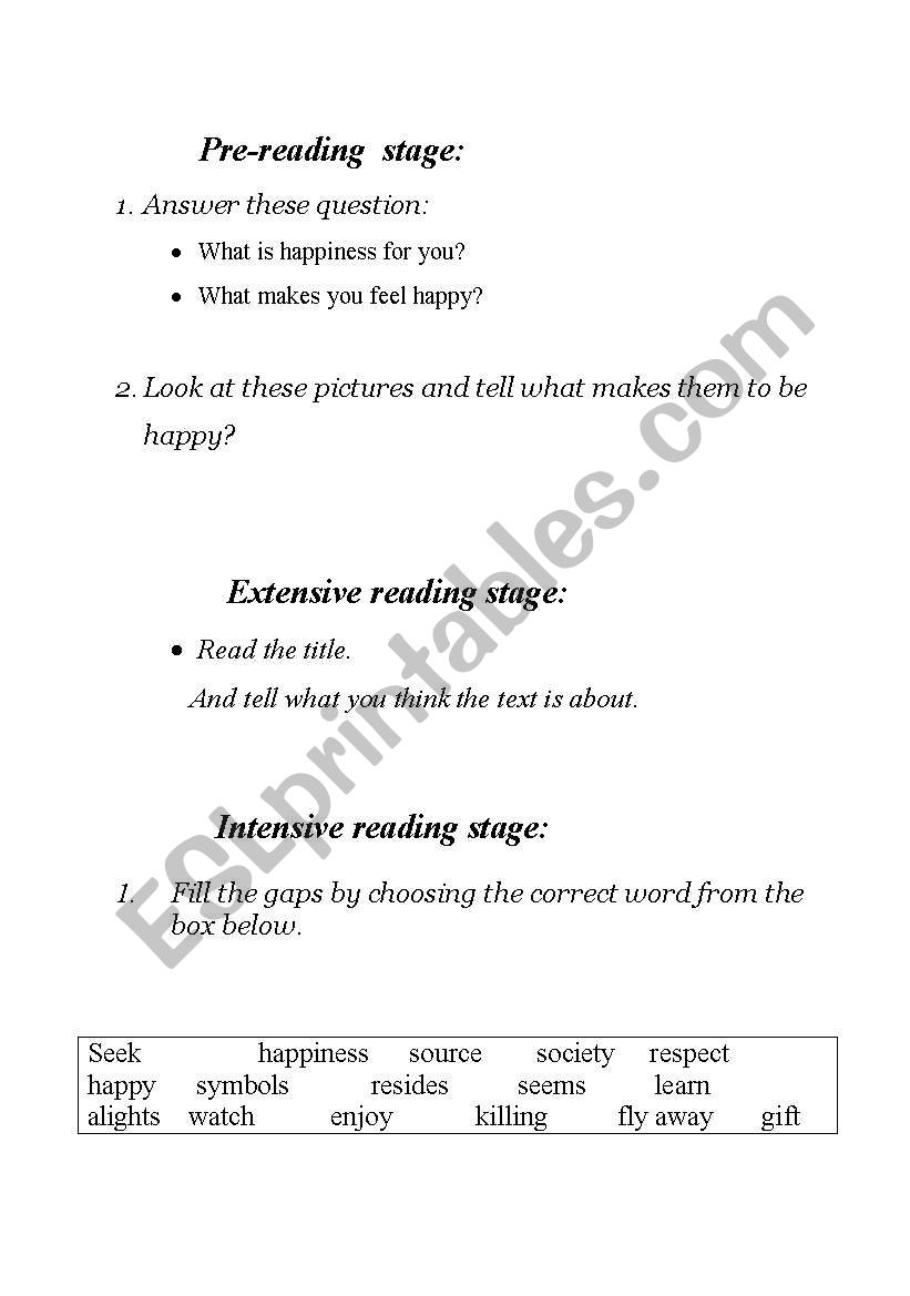 teaching reading worksheet