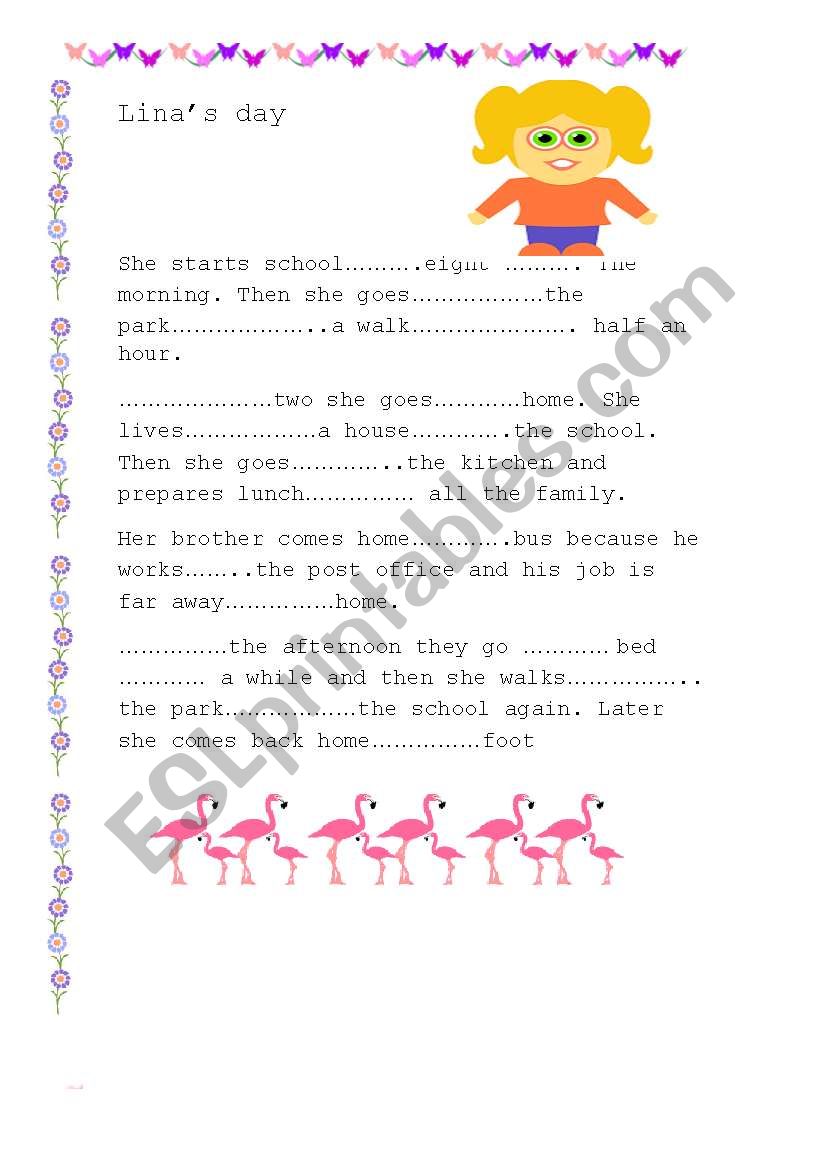 PREPOSITIONS revision worksheet