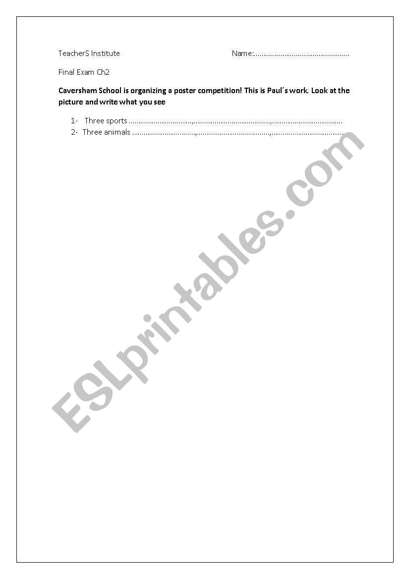 TEST CH2 LEVEL worksheet