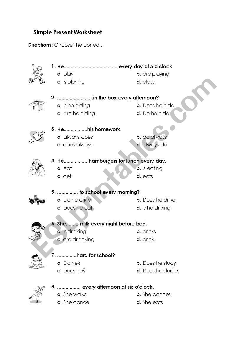 the simple present worksheet