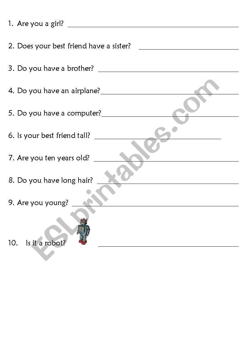 Is Am Are Do Does  worksheet