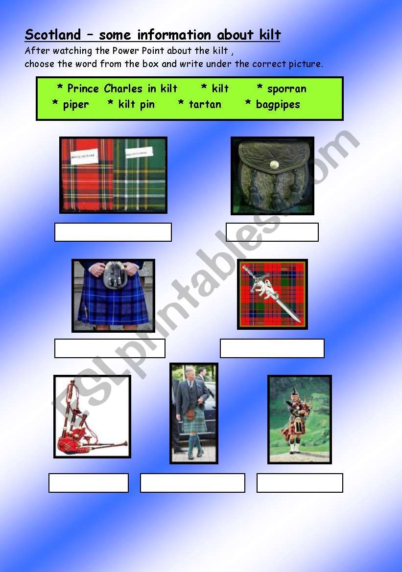 Scotland - some information about kilt