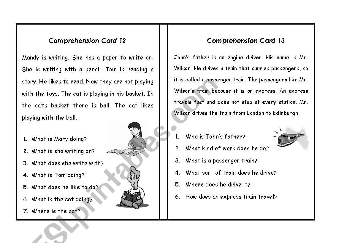 Comprehension Set 6 worksheet
