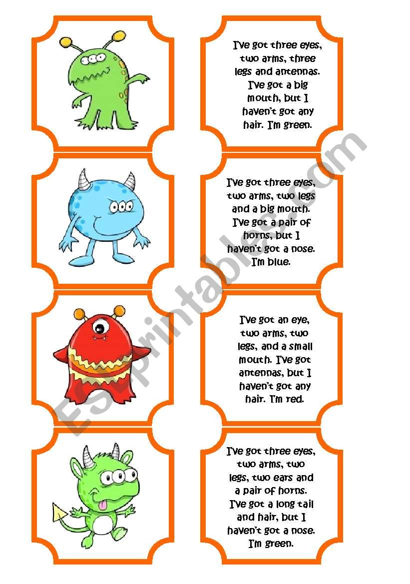 Monsters memory game (28 cards)