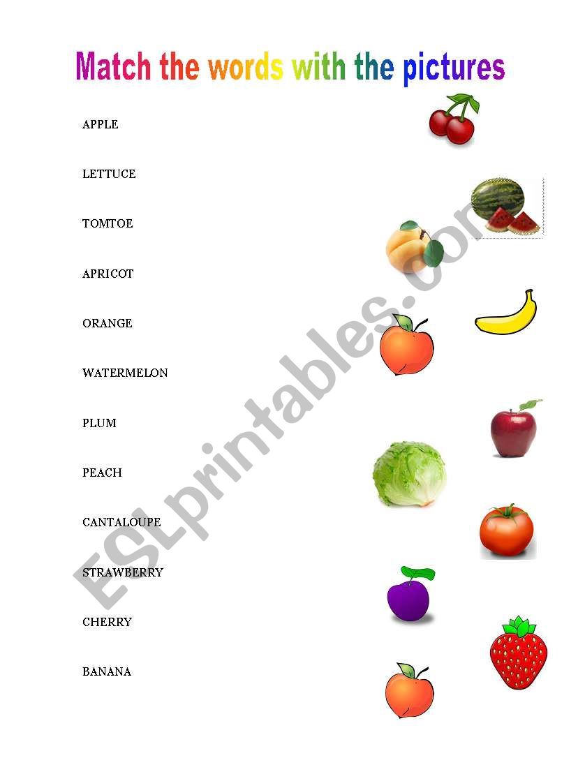 FRUITS worksheet