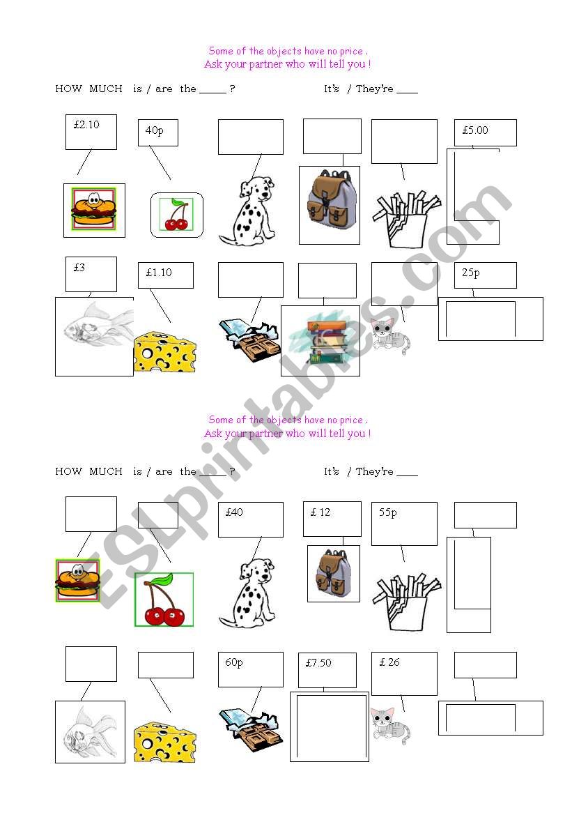 HOW MUCH IS IT ? worksheet