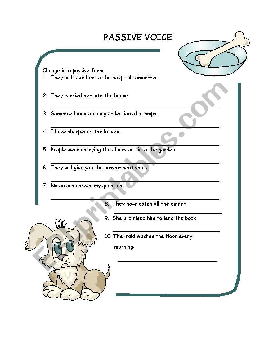 passive voice worksheet