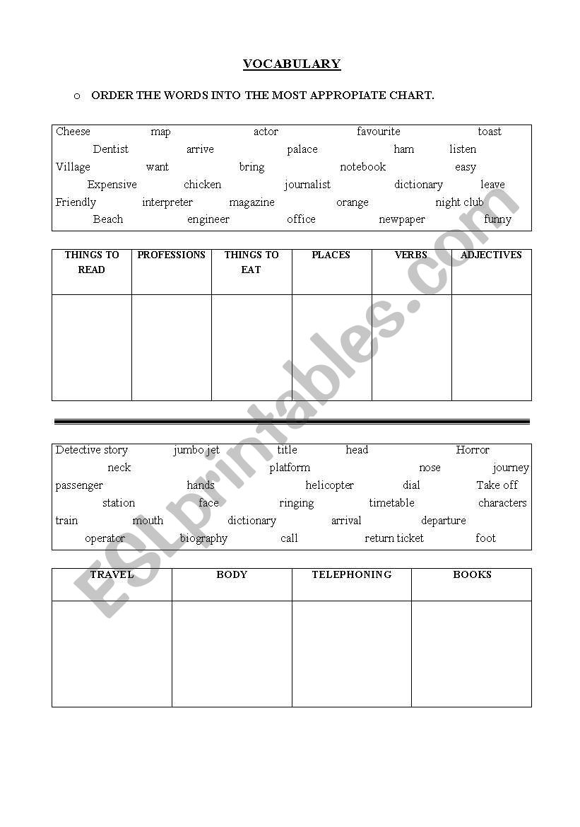 VOCABULARY REVIEW worksheet