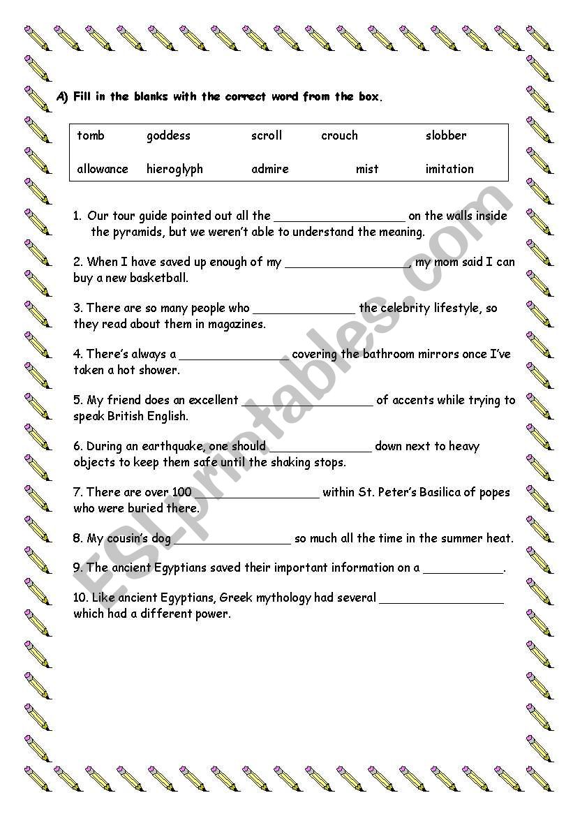 WEEKEND HOMEWORK worksheet