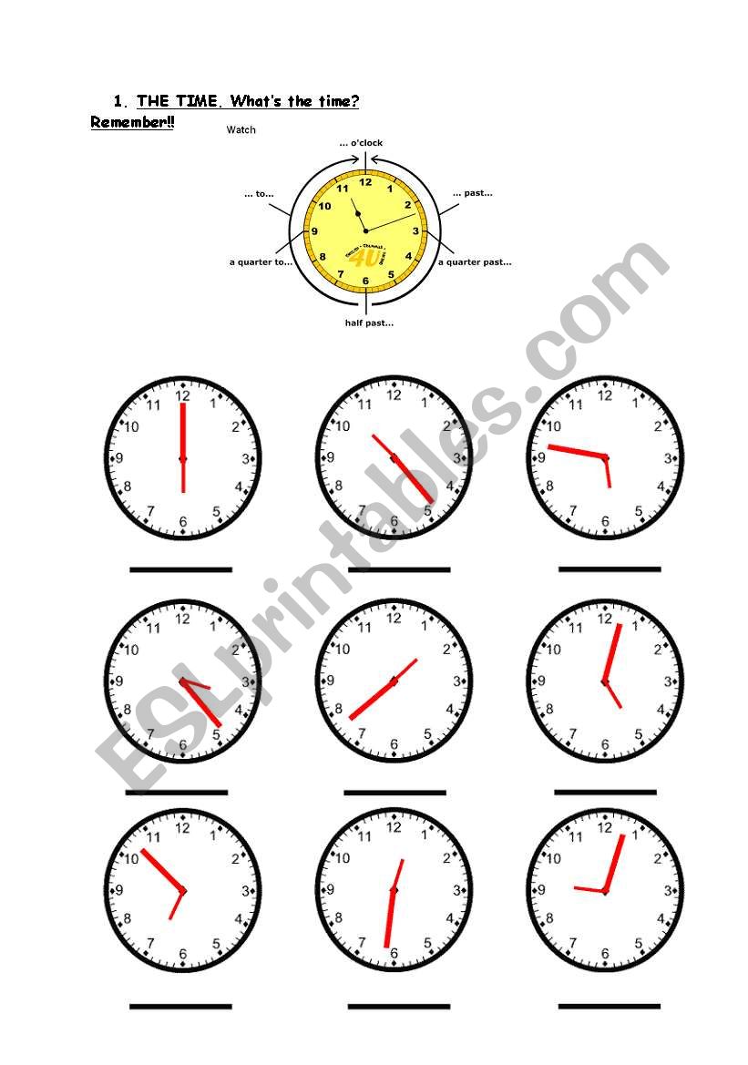 Practice - The time worksheet