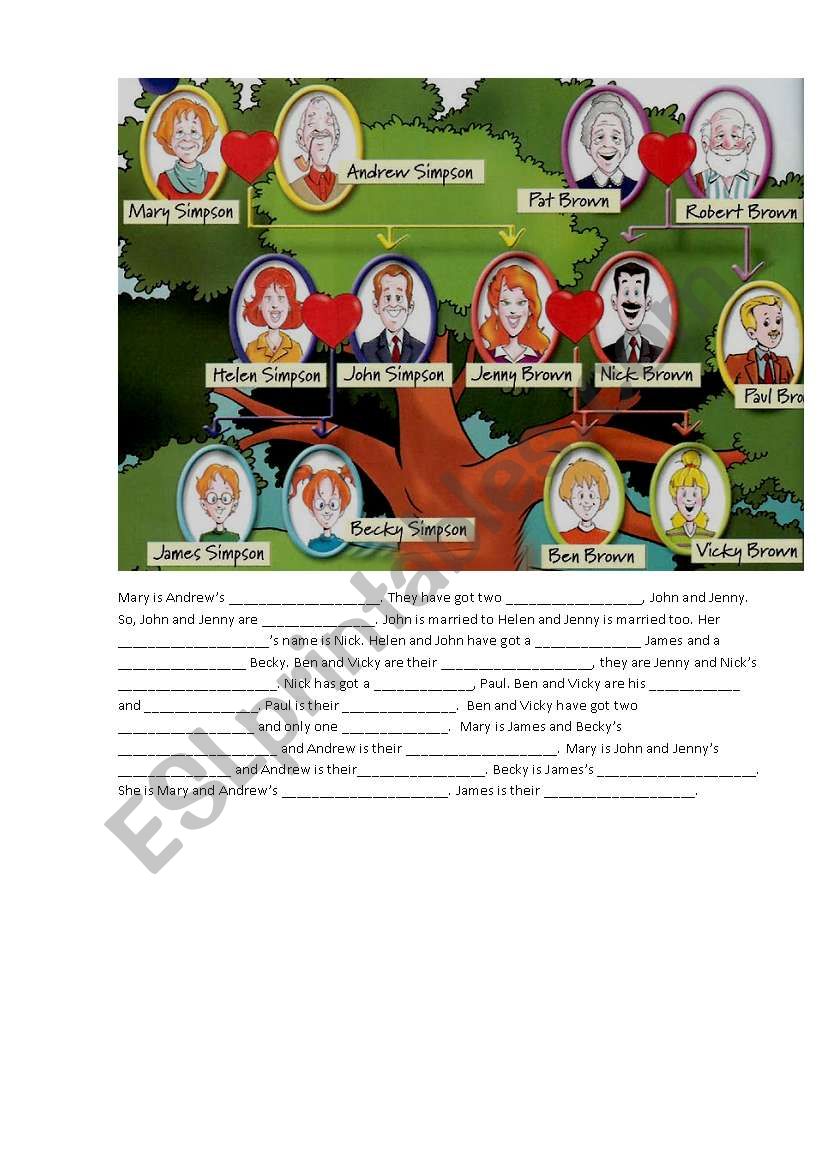 Family Tree worksheet