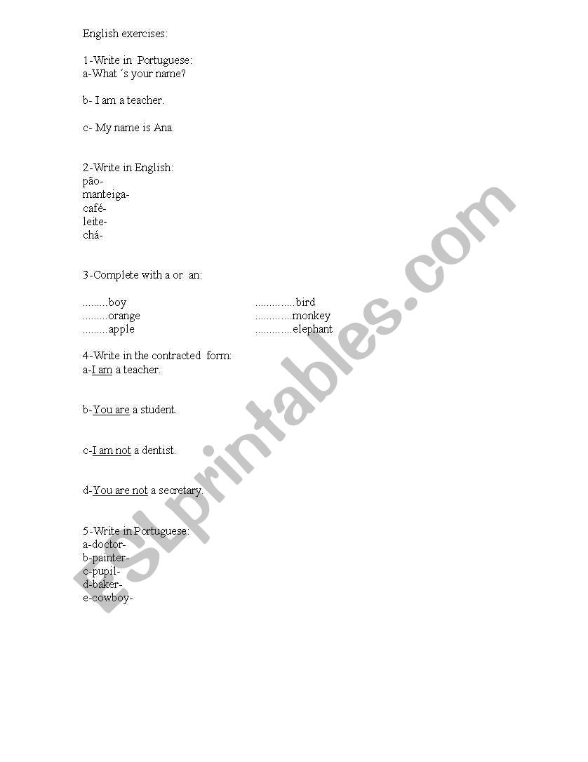 english activities: worksheet