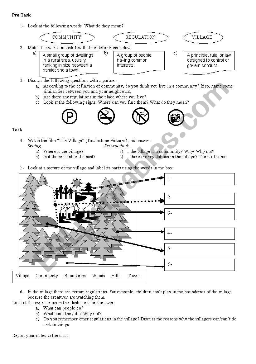 Community worksheet