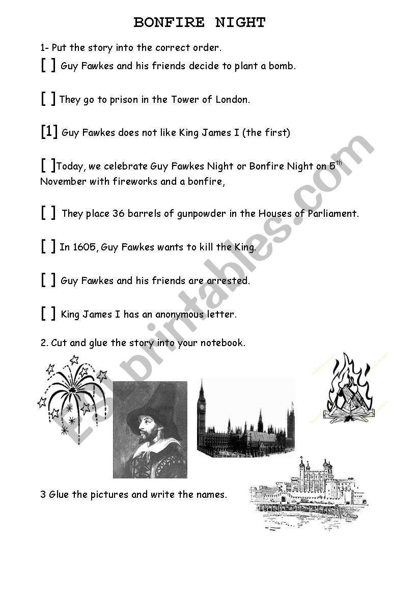 BONFIRE NIGHT worksheet