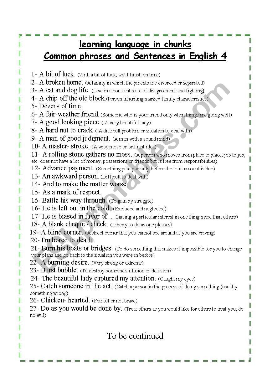 Common phrases and Sentences in English part 4