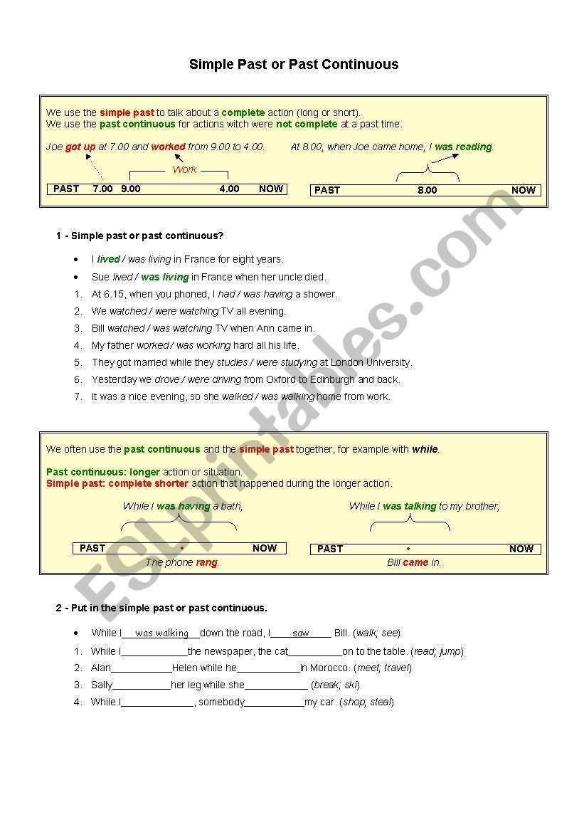 Simple Past or Past Continuous?