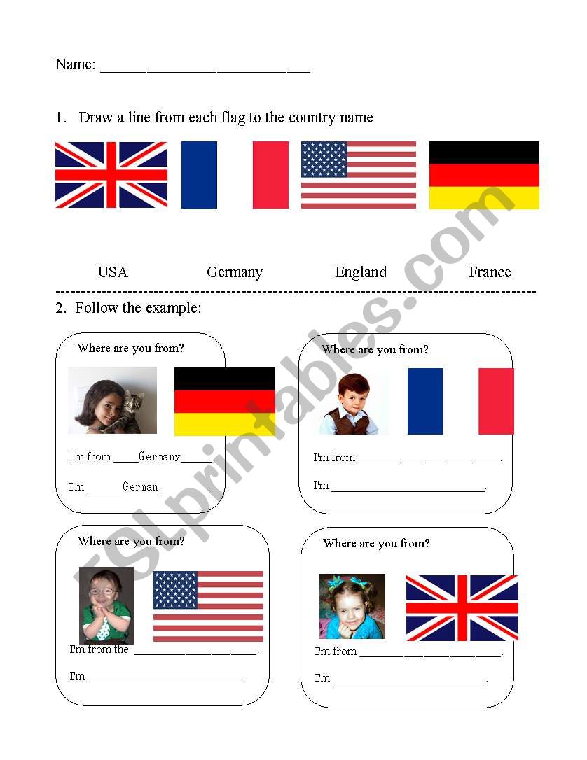 Where Are You From? worksheet