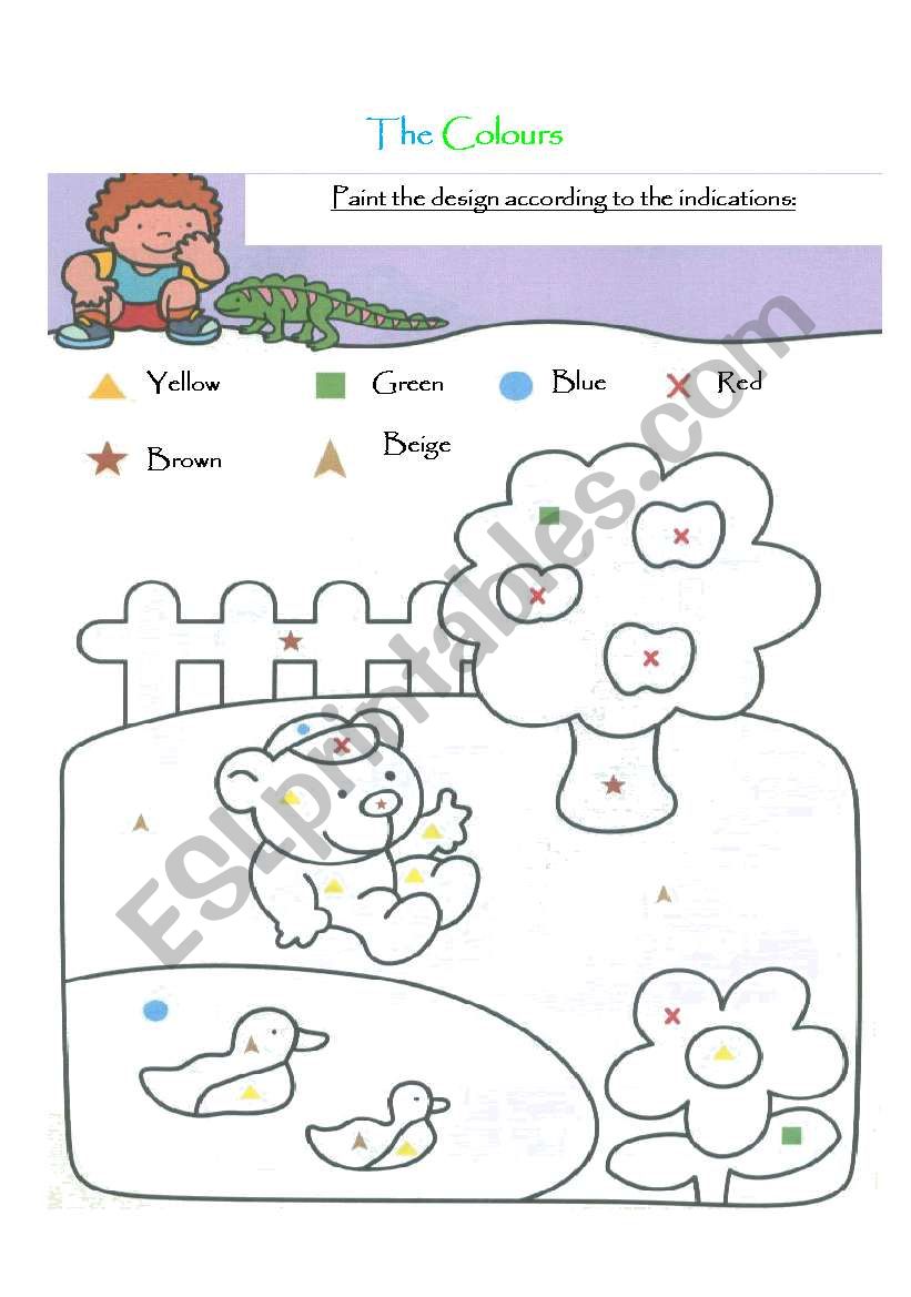 Worksheet about Colours worksheet