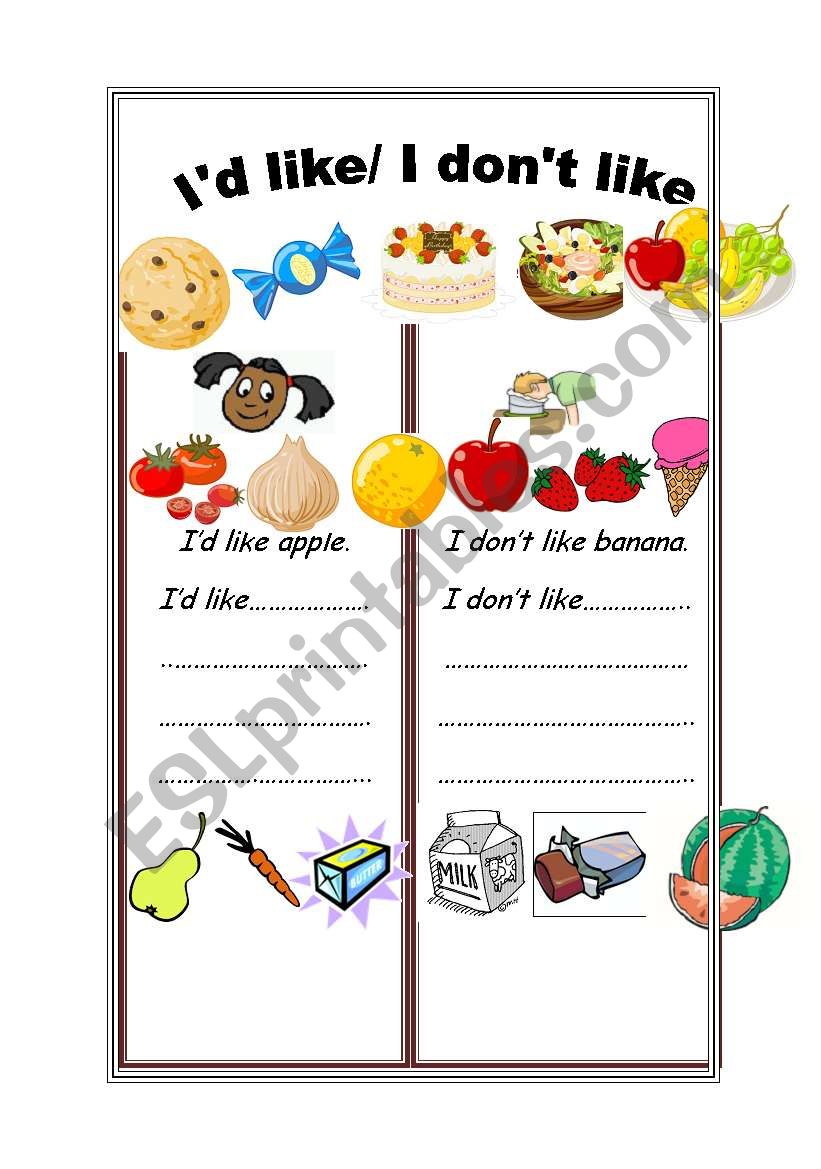 food  worksheet