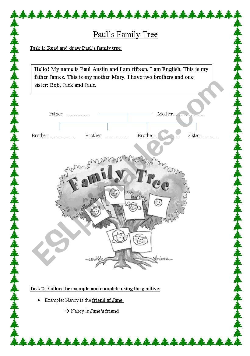 Pauls Family Tree_Handout worksheet