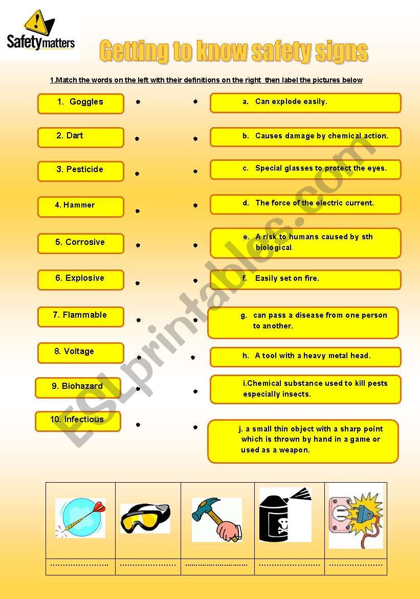 Safety signs (part1) worksheet