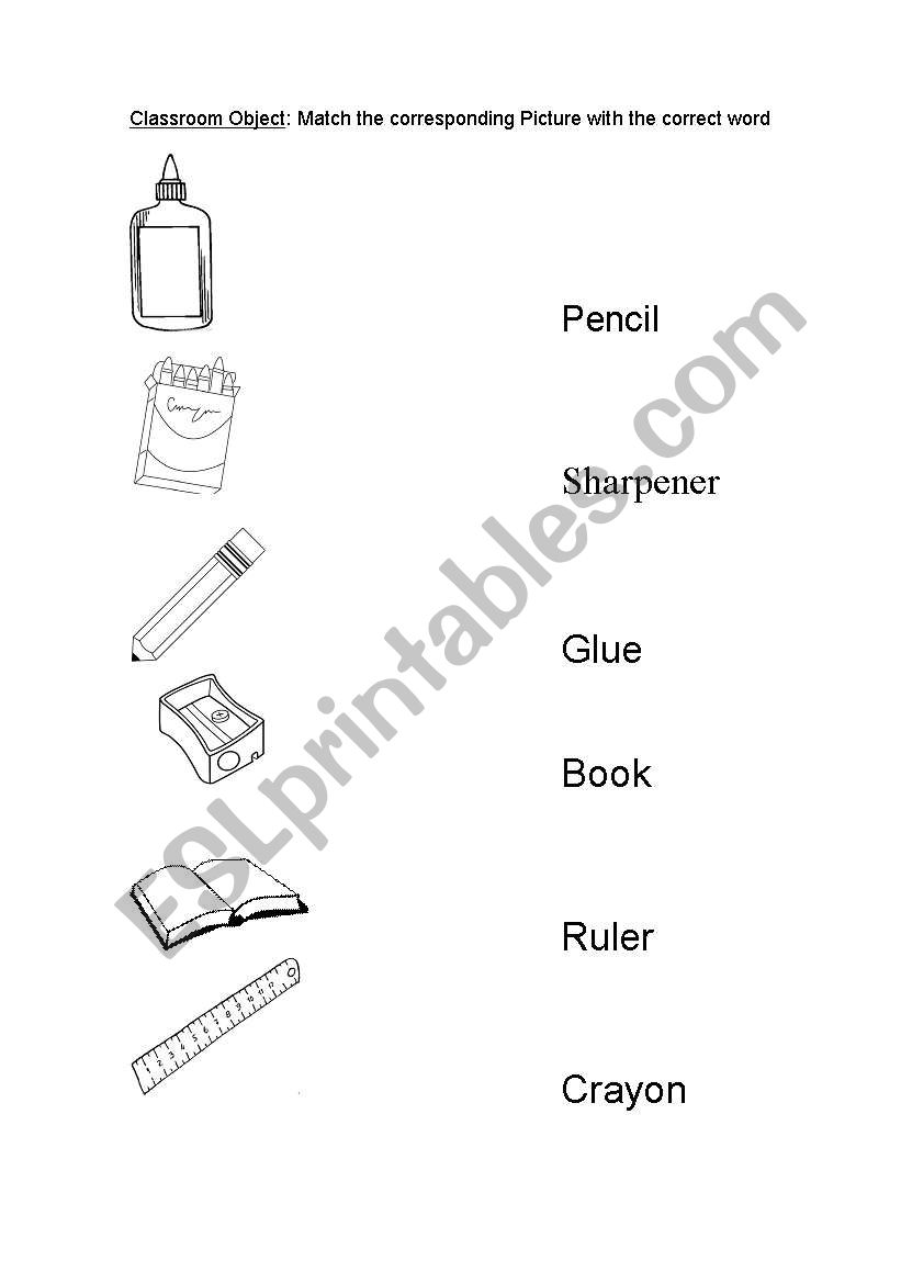 Clasrrom Match worksheet