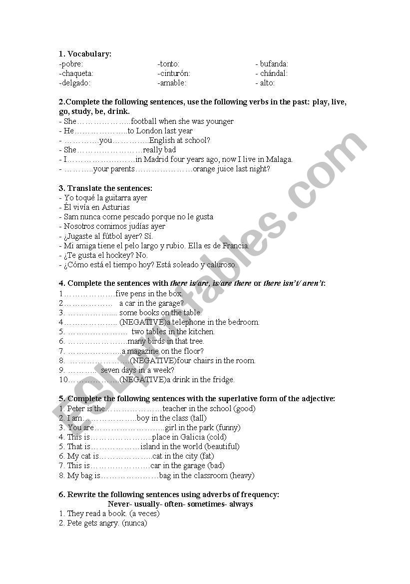 mix 6 worksheet