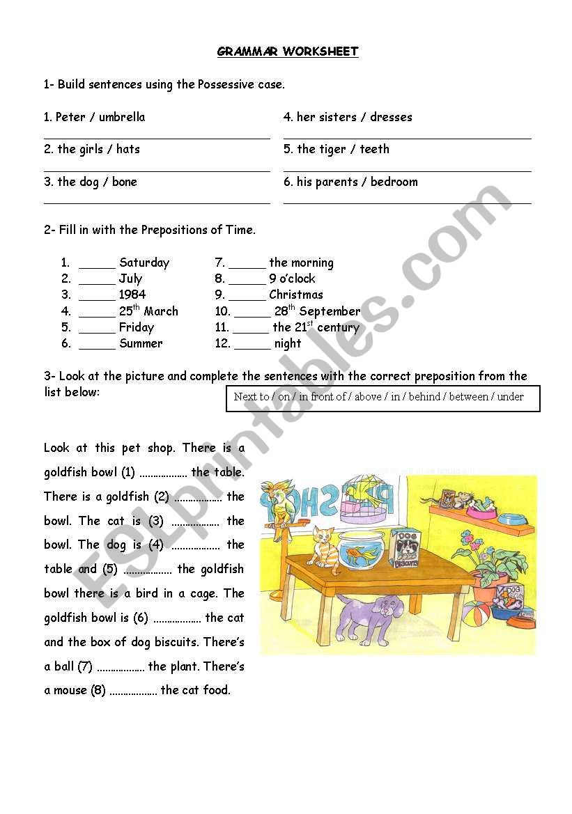 Grammar worksheet worksheet