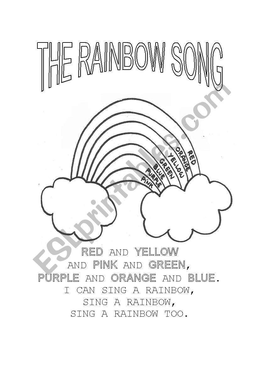 The Rainbow Song worksheet