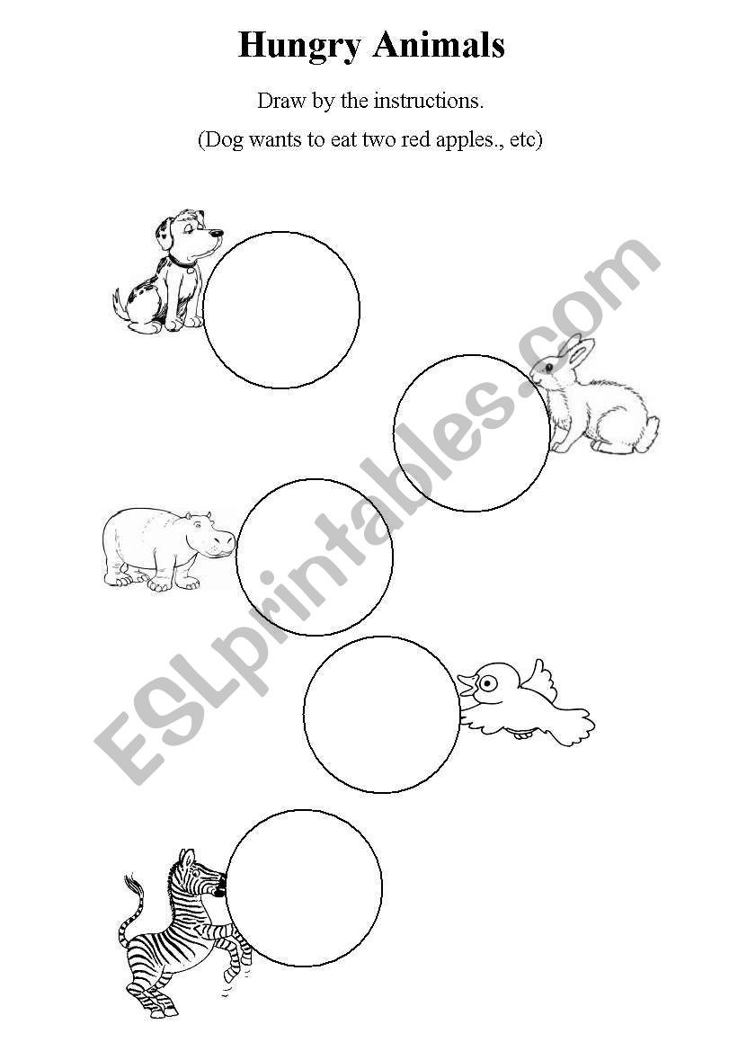 Hungry Animals worksheet