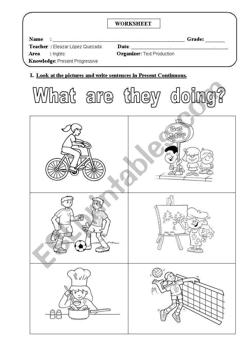 what are they doing? worksheet